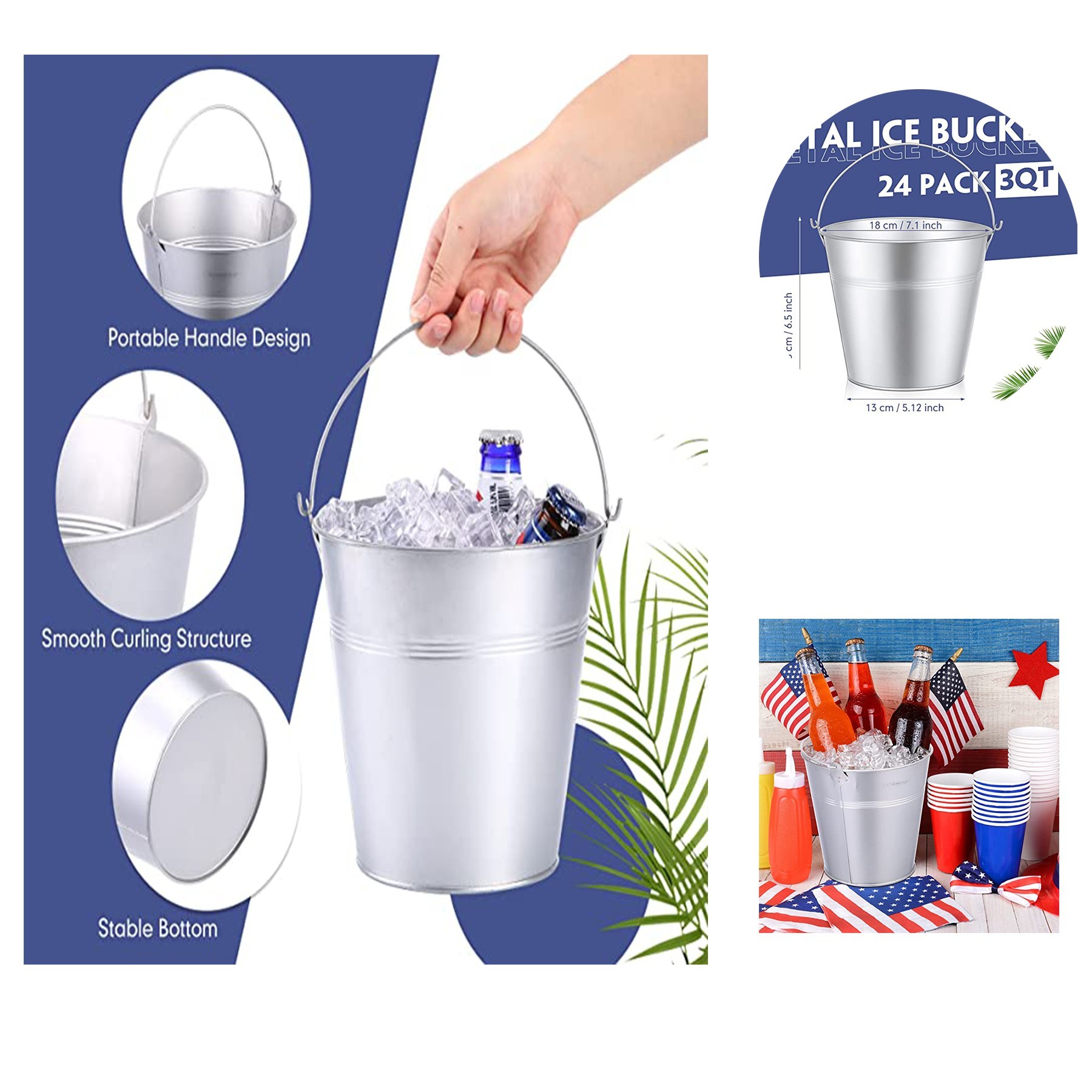 Metal Party Beverage Bucket 3