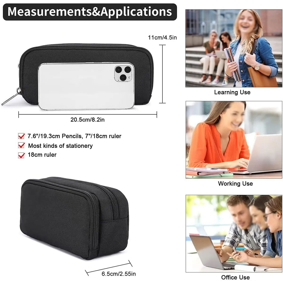 Custom Large Capacity Stationery Multifunctional Pen Bag 3