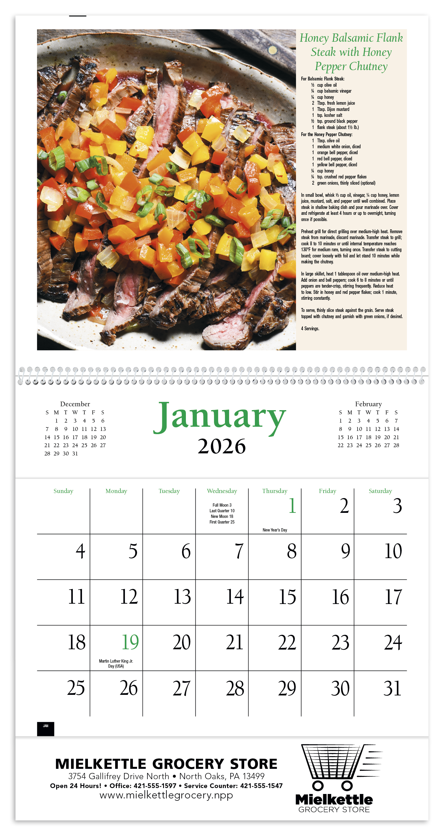 HotLine® Products Recipe Pocket Calendar 53