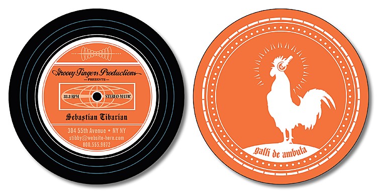 Extra-Thick UV-Coated (1S) Paper Business Card (2.5x2.5) - B. Unique Circle Shape 2