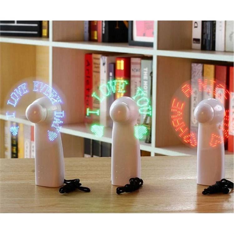 LED Mini Fan with Pre-Programmed Messages Light-Up Promotional Gift 2