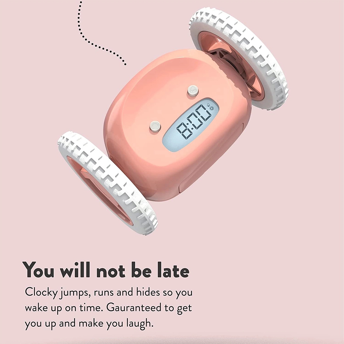 Custom Creative Portable Alarm Clock with Wheels 4