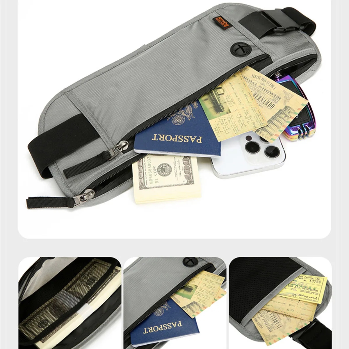 Slim Passport Holder RFID Blocking Travel Pouch 6