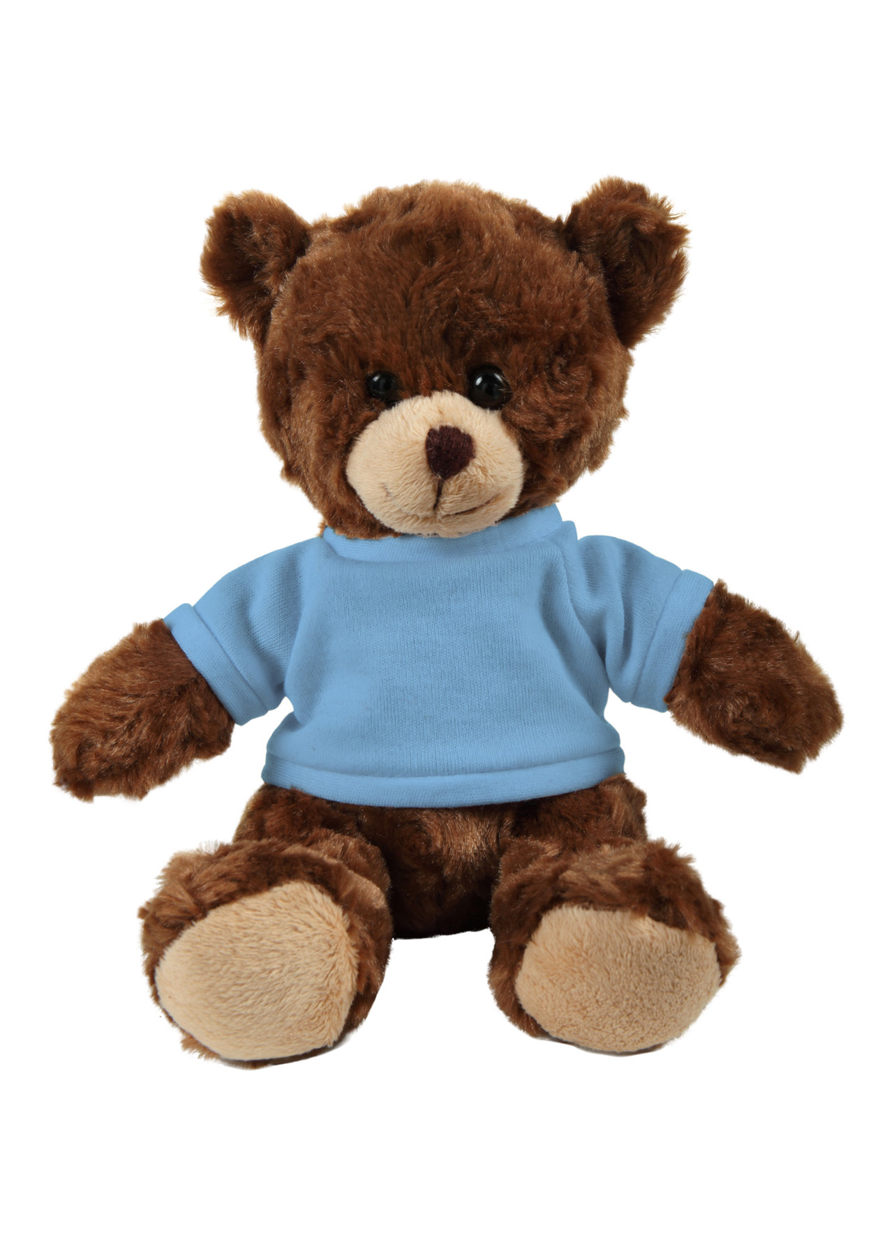 soft plush  Chocolate Curly Sitting Bear with t-shirt
