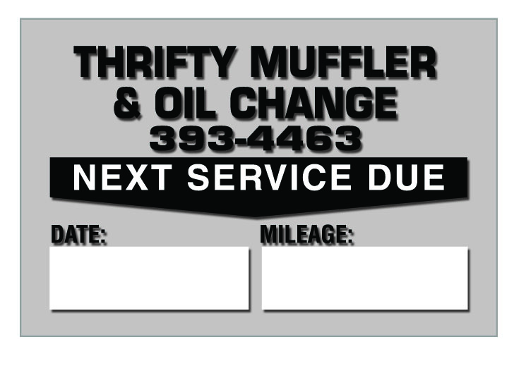 Static Cling Vehicle Service Reminder (2 1/4"x1 1/2") 2