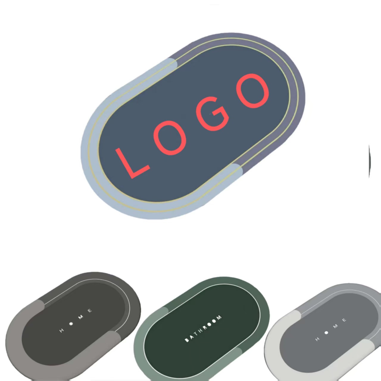 Oval Diatom Mud Bathroom Mat 2