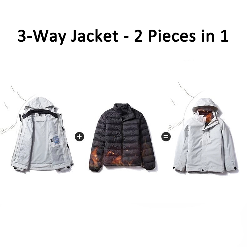 Waterproof Detachable 2-layer Hiking Jacket & Outdoor Coat 3