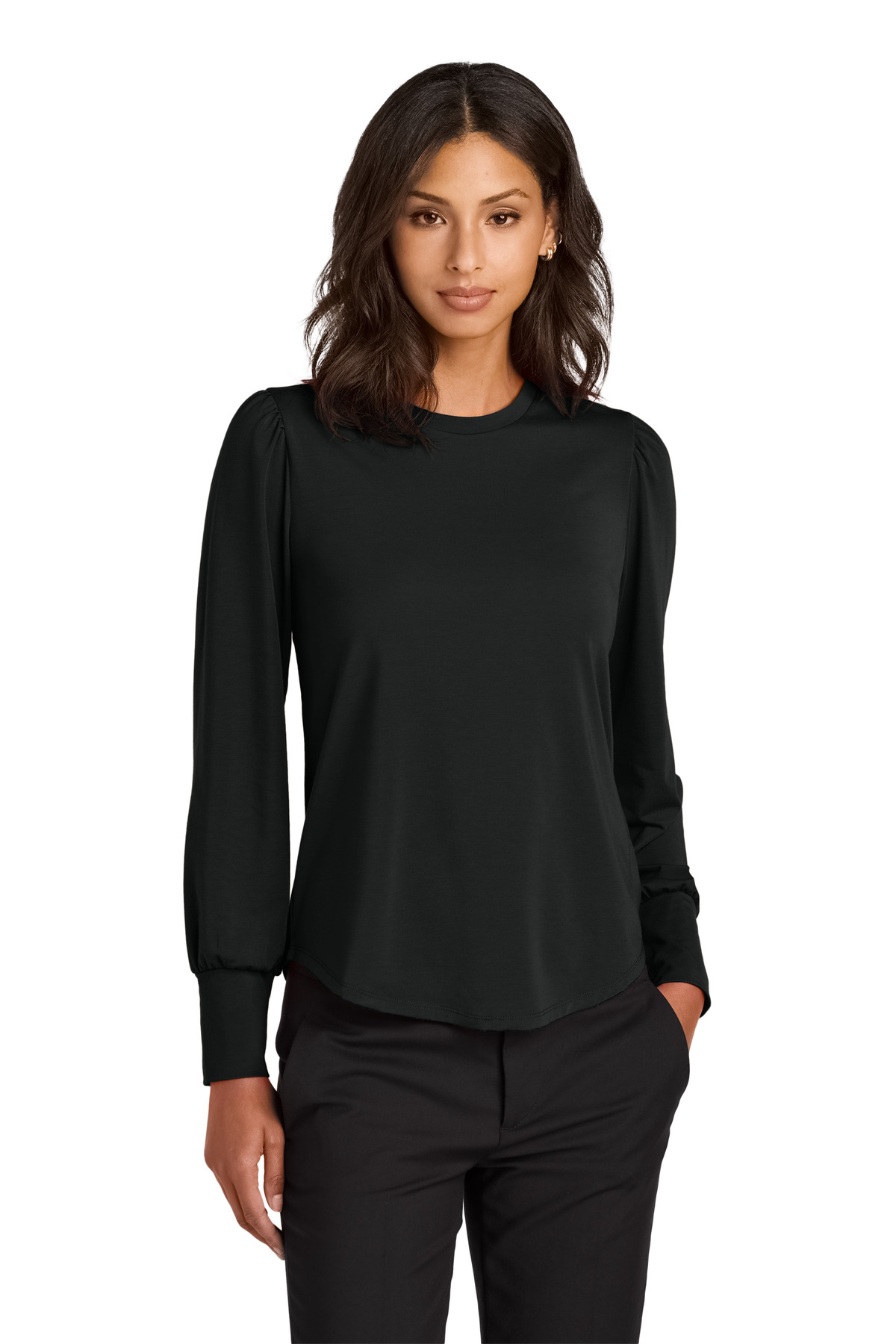 Mercer+Mettle Women's Stretch Jersey Long Sleeve Blouson Top MM1019 23