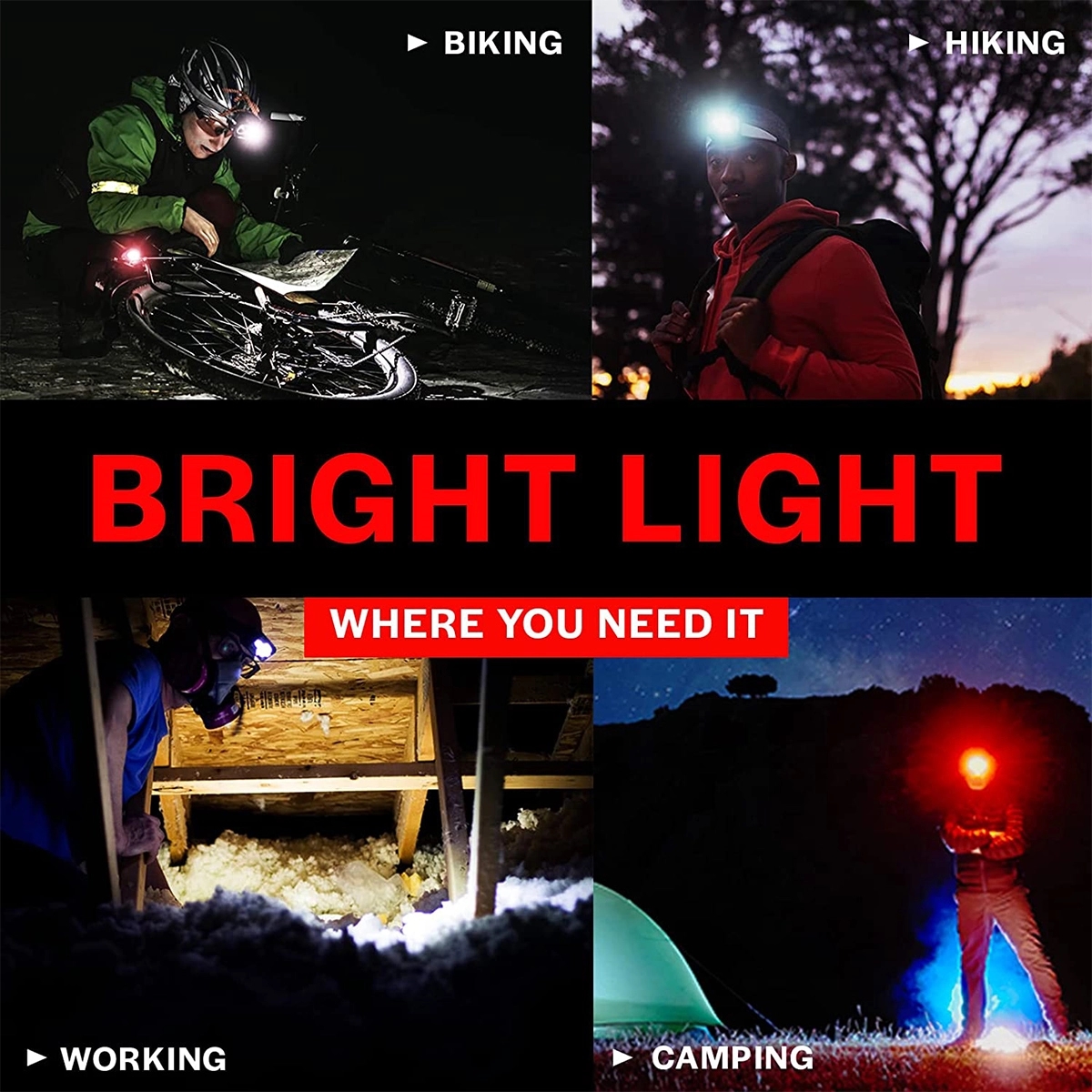 Hiking Camping Outdoor LED Flashlight Headlamps 2