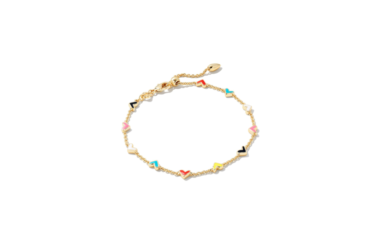 Kendra Scott Haven Heart Gold Chain Bracelet in Multi Mix 2