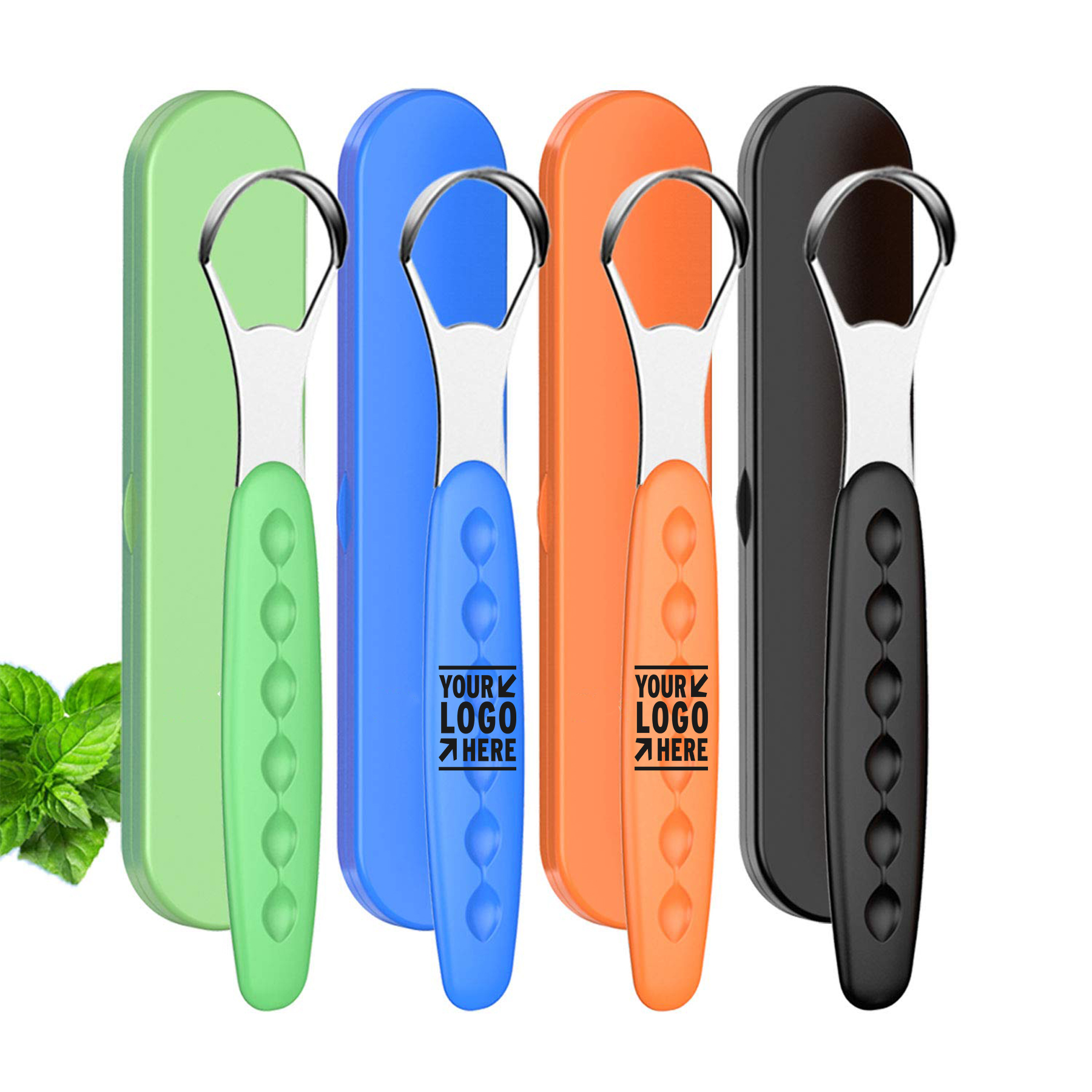 Adults Kids New Version Medical Grade Eliminate Bad Breath Metal Tongue Scraper Cleaner Brushes 2