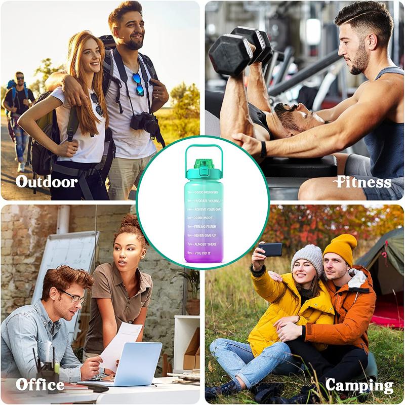 64oz Motivational Water Bottle BPA Free Water Jug with Handle 3
