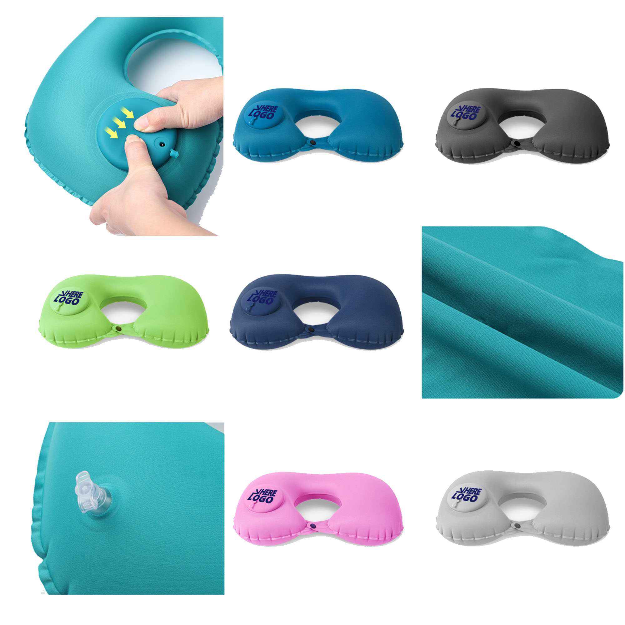 MOQ200 Press-Type Flocking U-Shaped Pillow 2
