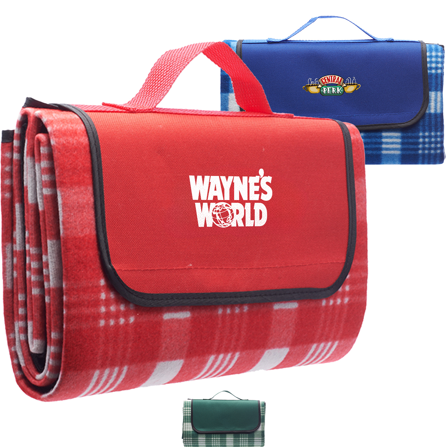 Roll Up Picnic Blanket w/ Custom Logo Checkered Design 2