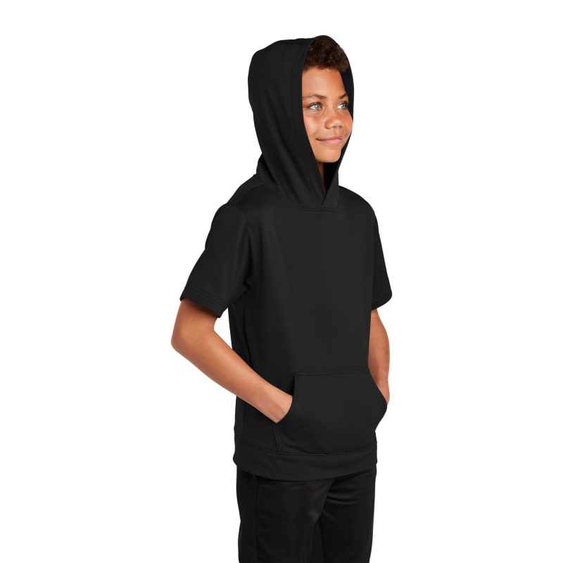 Sport-Tek Youth Sport-Wick Fleece Short Sleeve Hooded Pullover. 5