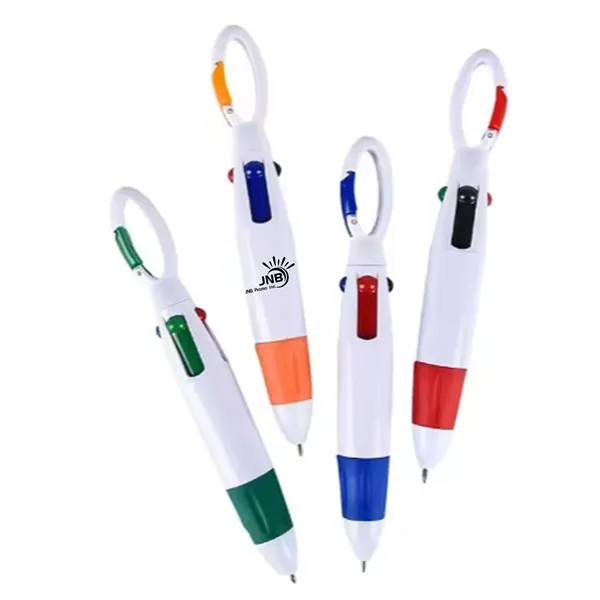 Stylish Four Color Multi-ink Pen with Carabiner