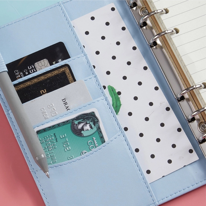 PU Leather A6 Business Travel Journal Diary Binder Notebook 6