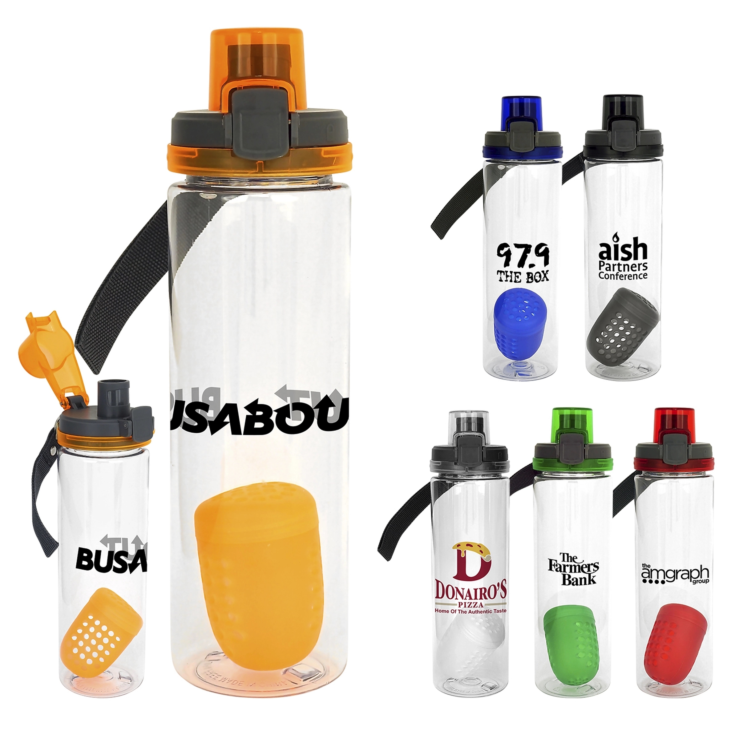 Locking Lid 24 oz. Recycled Bottle With Floating Infuser