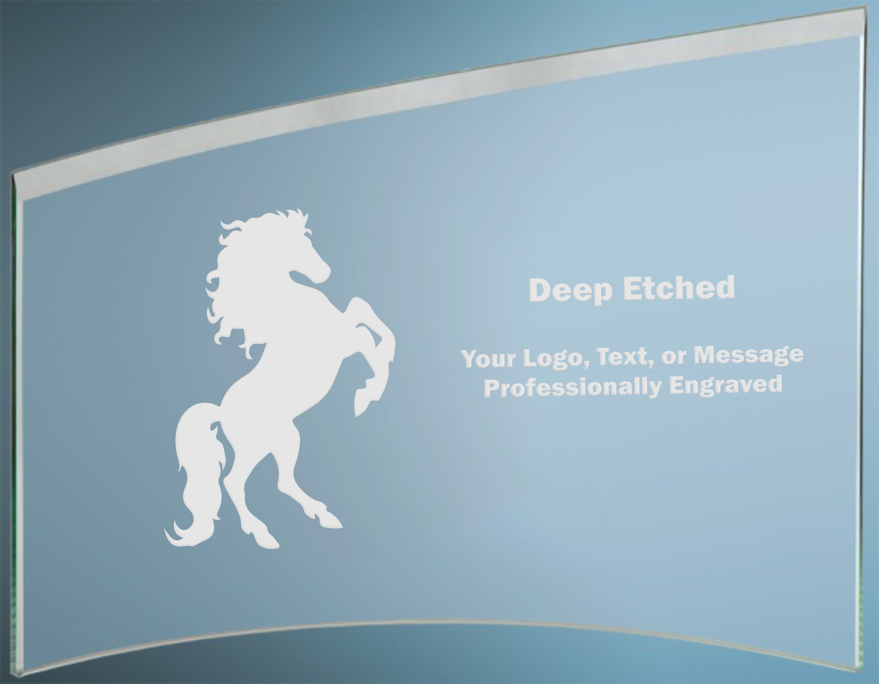 11" x 8 7/8" x 1/4" Jade Slanted Glass Crescent Award