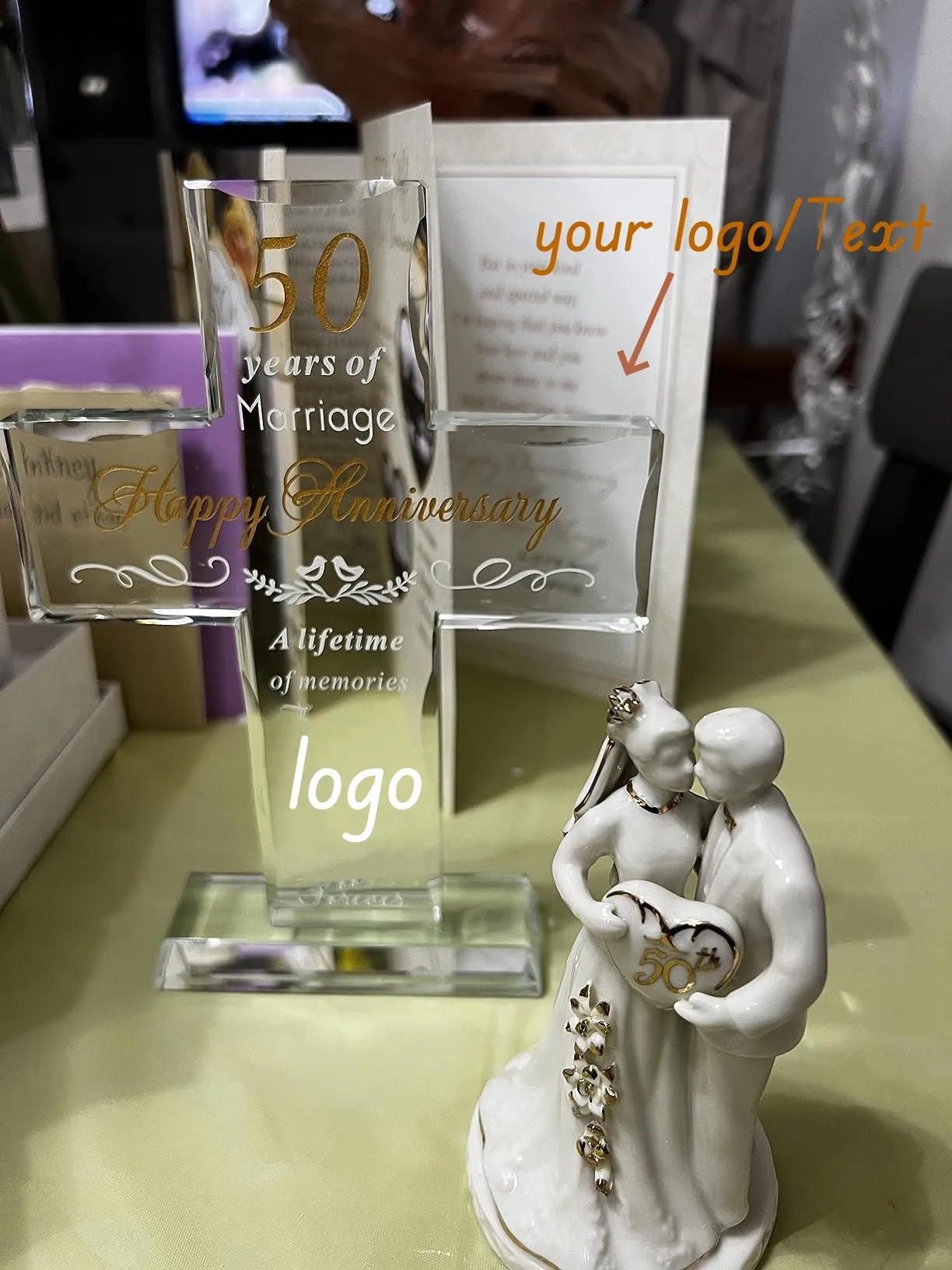 Engraved Custom Crystal Cross Wedding Religious Gifts 4