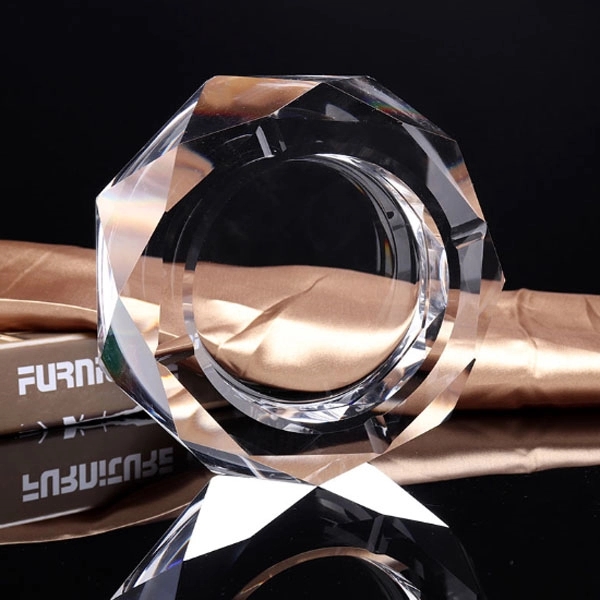 Crystal Octagon Ashtray - 4" 2