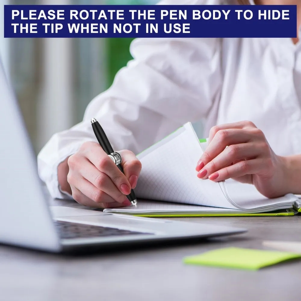 Metal Spinning Fidget Ballpoint Pen with LED Light 10