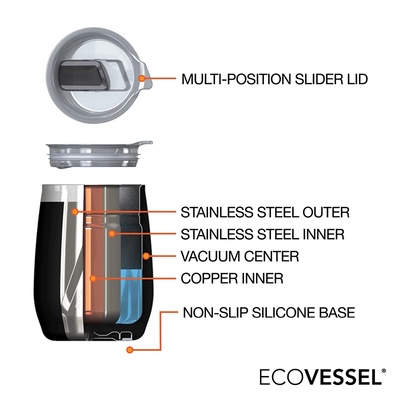 EcoVessel® Port 10 oz. Vacuum Insulated Wine Tumbler 36