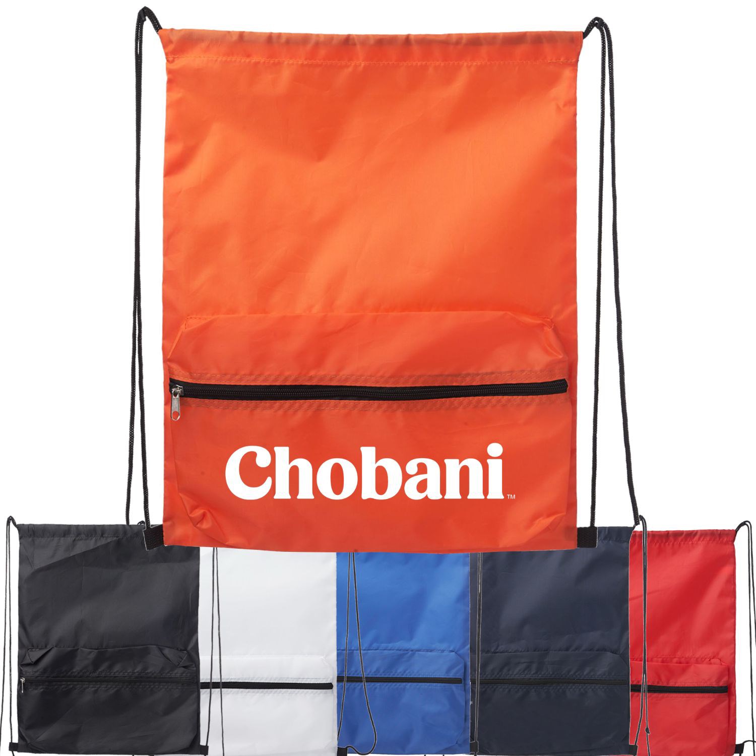 Drawstring with Front Large Zipper Pocket (14.56" x 18.11") 1