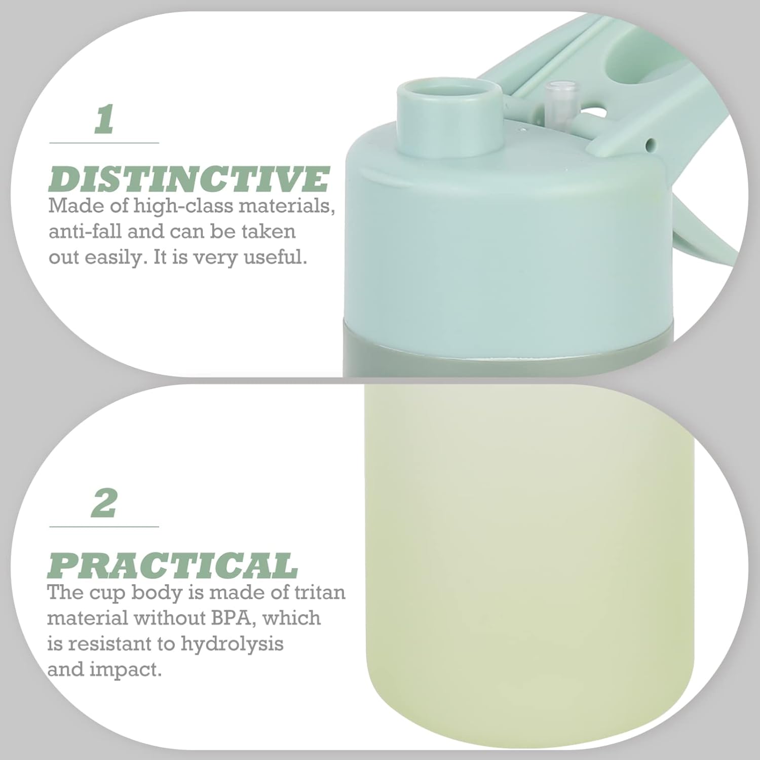 22oz Plastic Reusable Portable Gradient Gallon Water Bottle 3