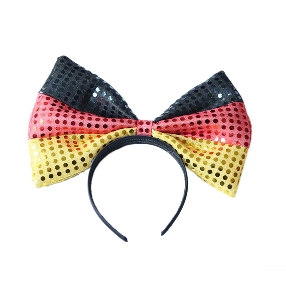 Qatar World Cup National Flag Glittery Bowknot Head Hoop 9