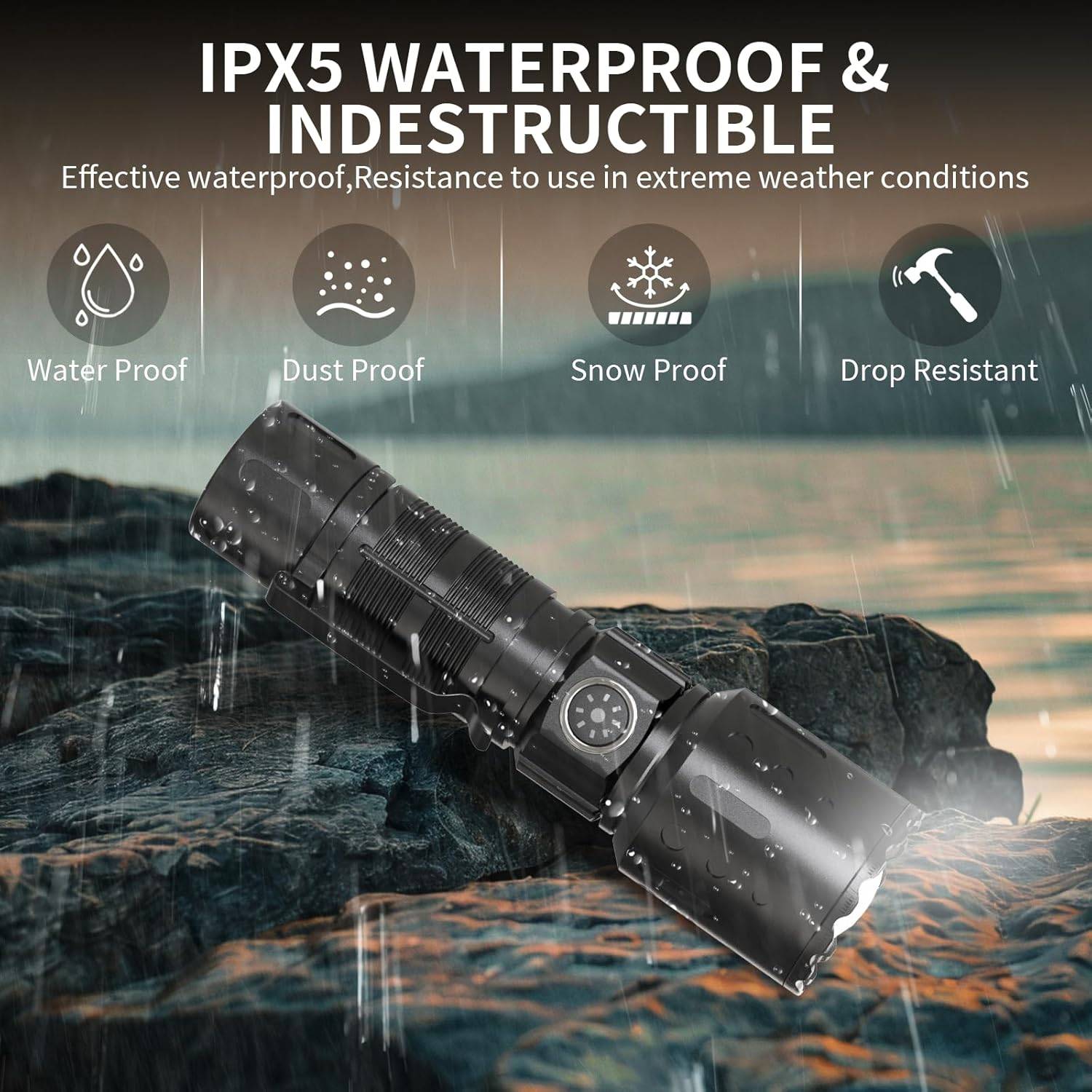 USB-C Rechargeable Flashlight – Waterproof & Zoomable 1
