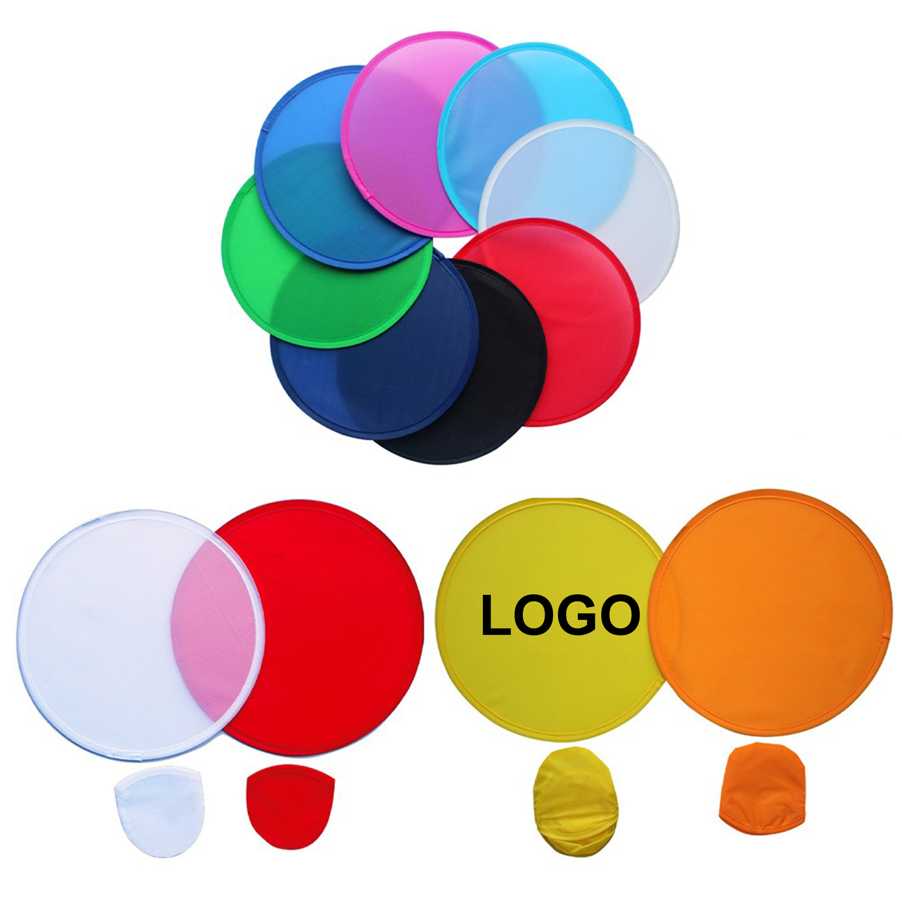 Polyester Folding Fan With Pouch 1