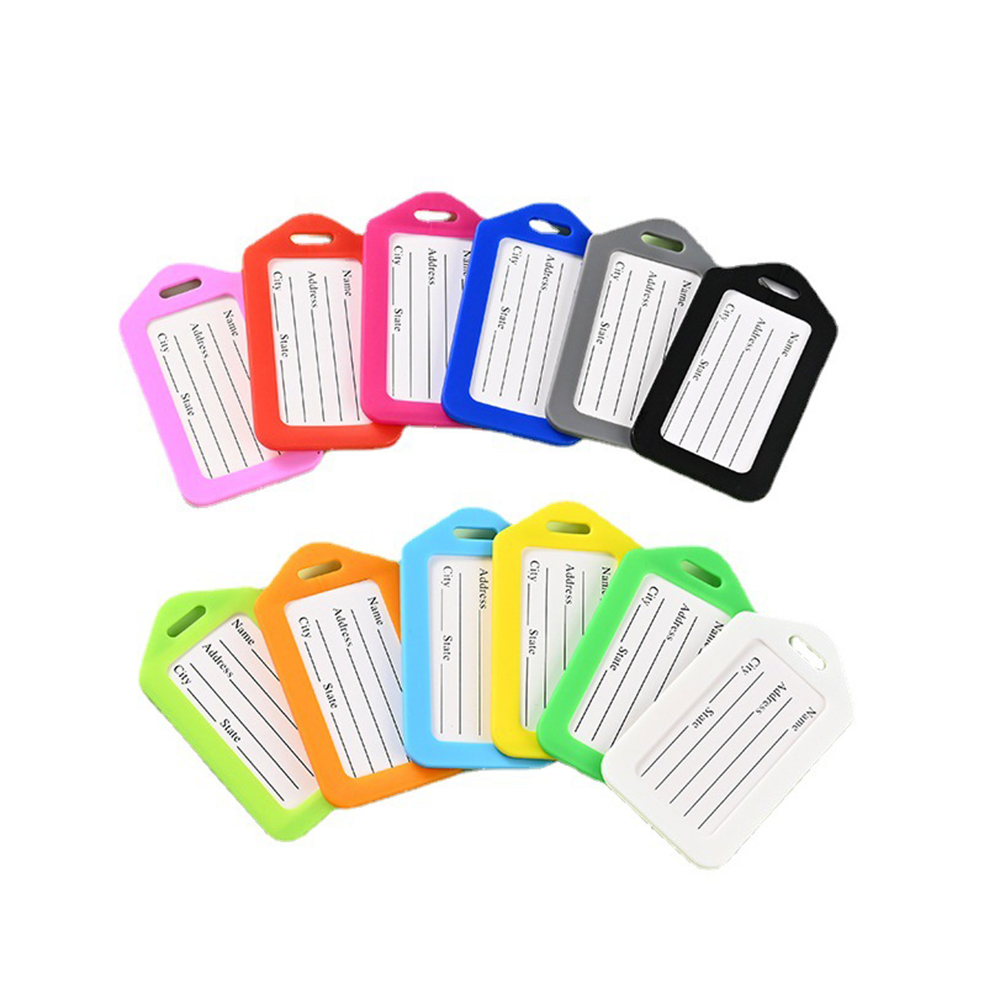 3.4x1.8 Inch Plastic Luggage Identifiers with Lanyard 2