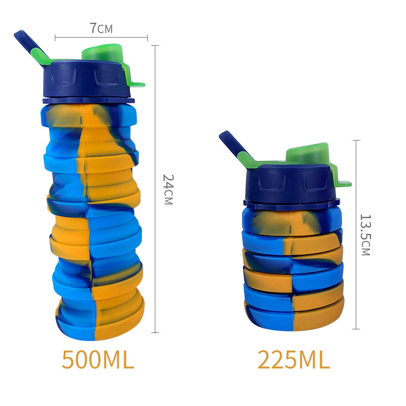 17oz Outdoor Sports Silicone Camouflage Collapsible Water Bottle 13