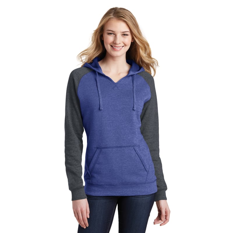 District Women's Lightweight Fleece Raglan Hoodie. 8