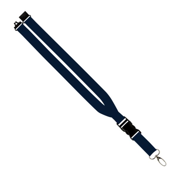 Maverick 1" Polyester Lanyard w/ Slide Buckle Release, Silver Metal Oval & Convenience Release 15