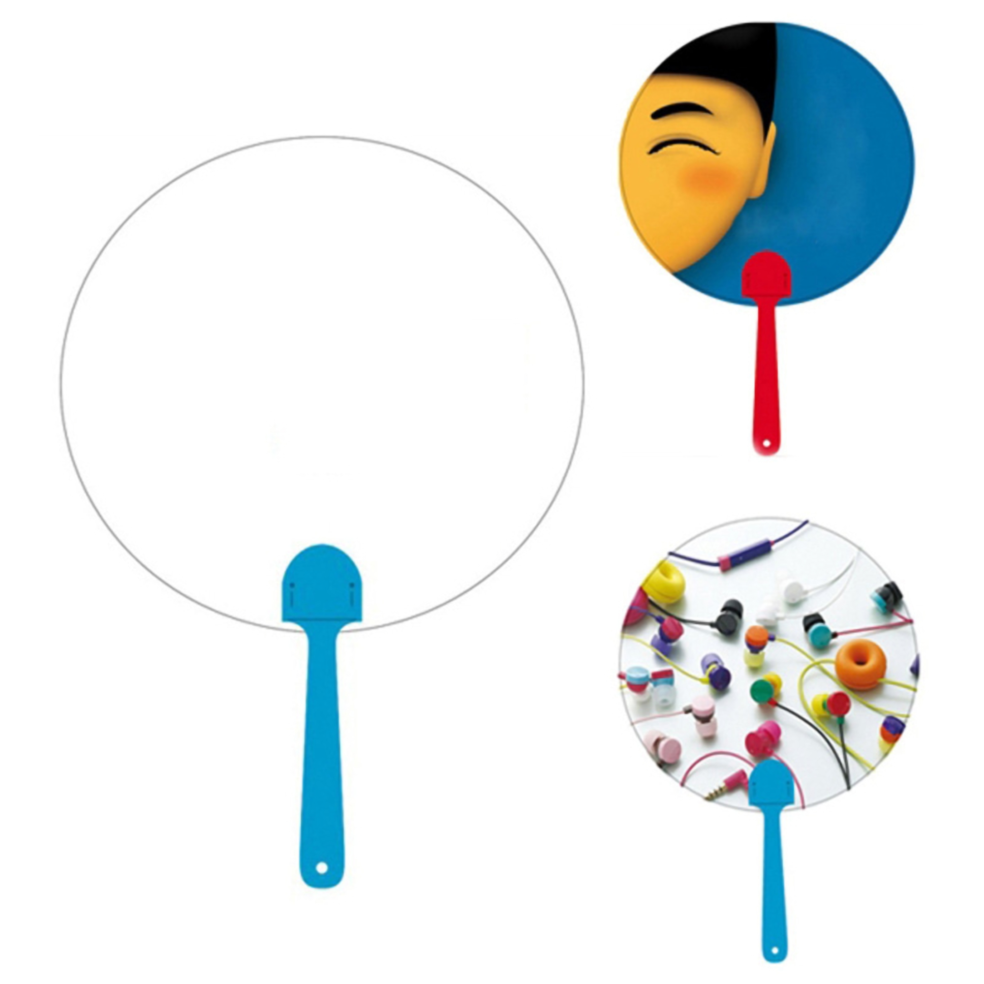 White Plastic Hand Fan 4