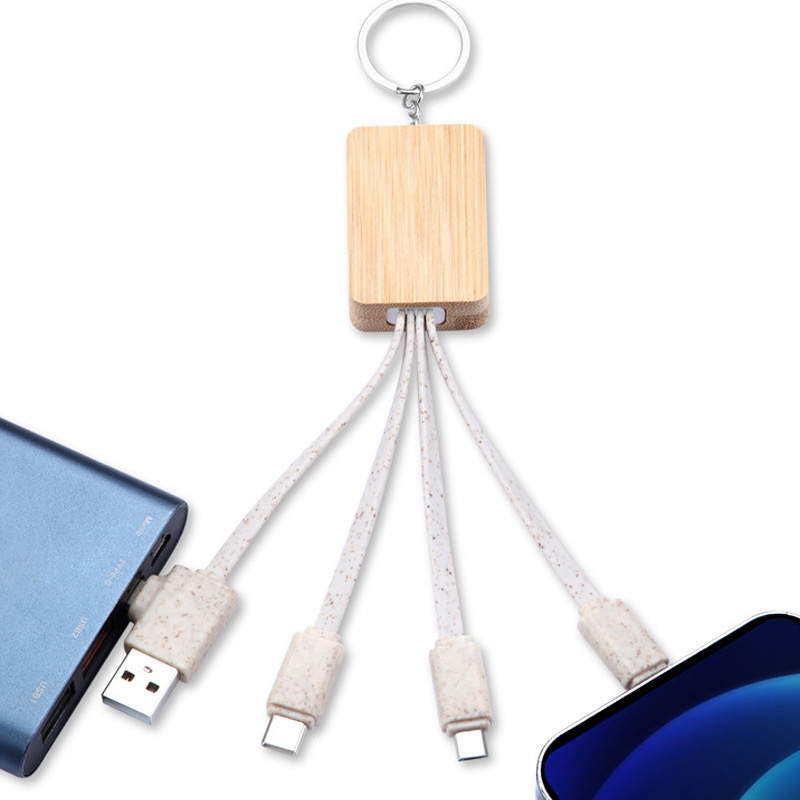 Charging Cables With Bamboo Phone Holder 3