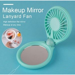 1000mAh Battery Portable Outdoor Neck Fan LED with Mirror 5