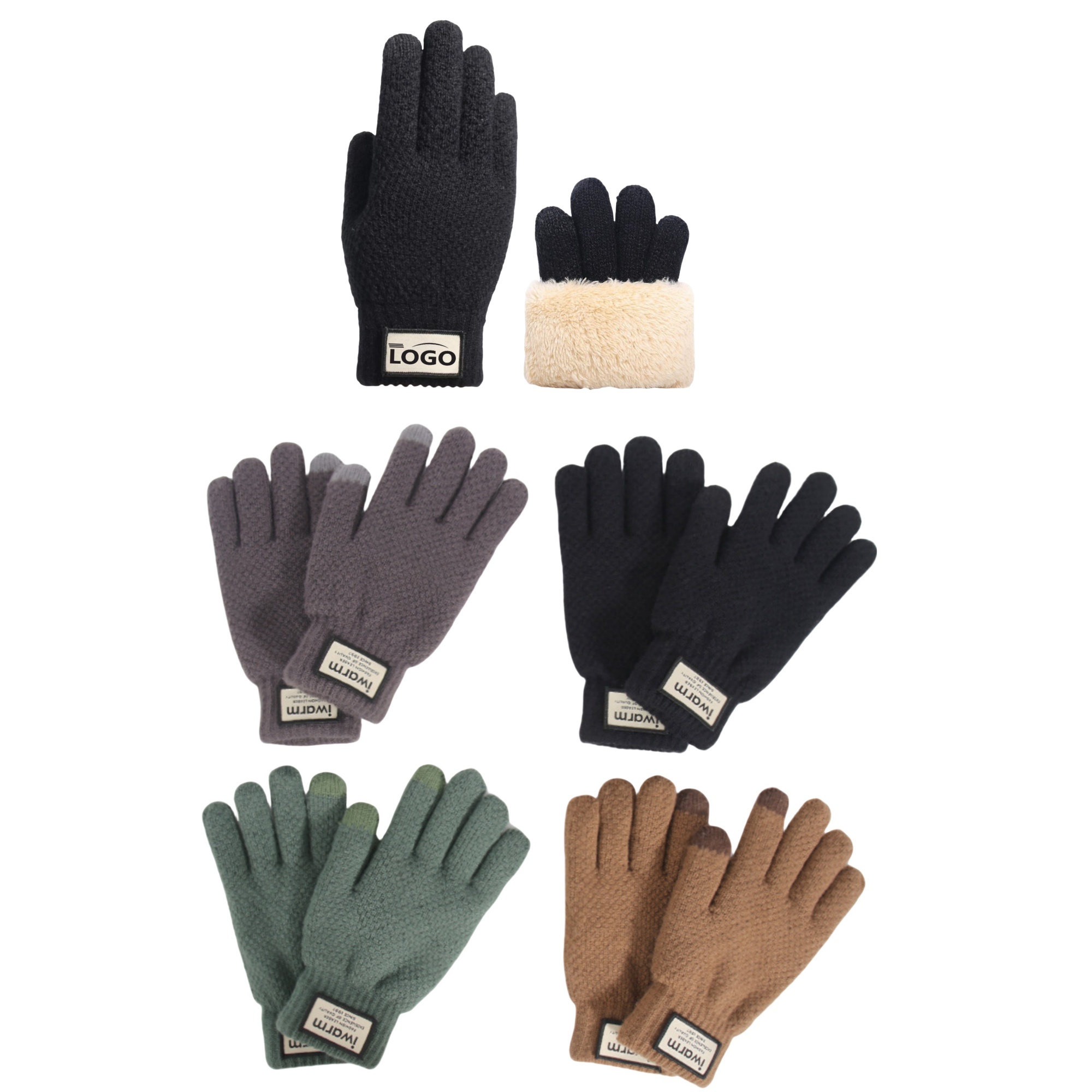 AlpacaTech Thermal Gloves ?C Thick Knit, 2-Finger Touchscreen 2
