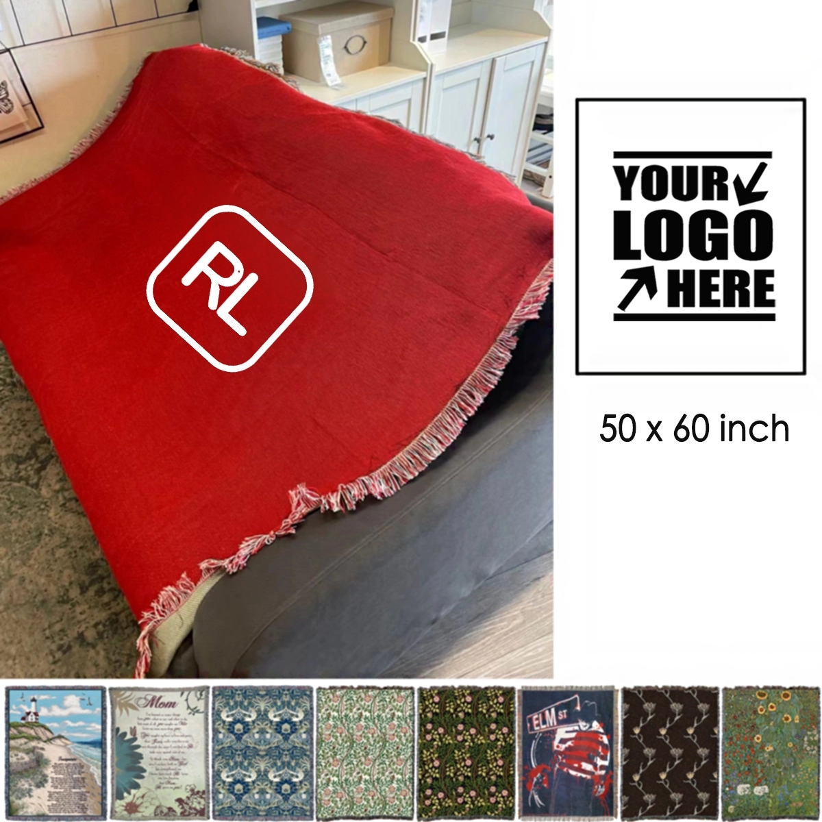 50 X 60 Inch Custom Cotton Woven Blanket 2