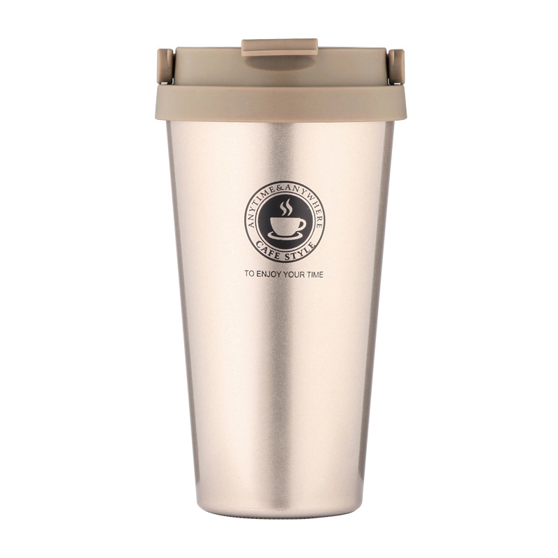17 Oz. Double Wall Stainless Steel Coffee Cup W/Grip 6
