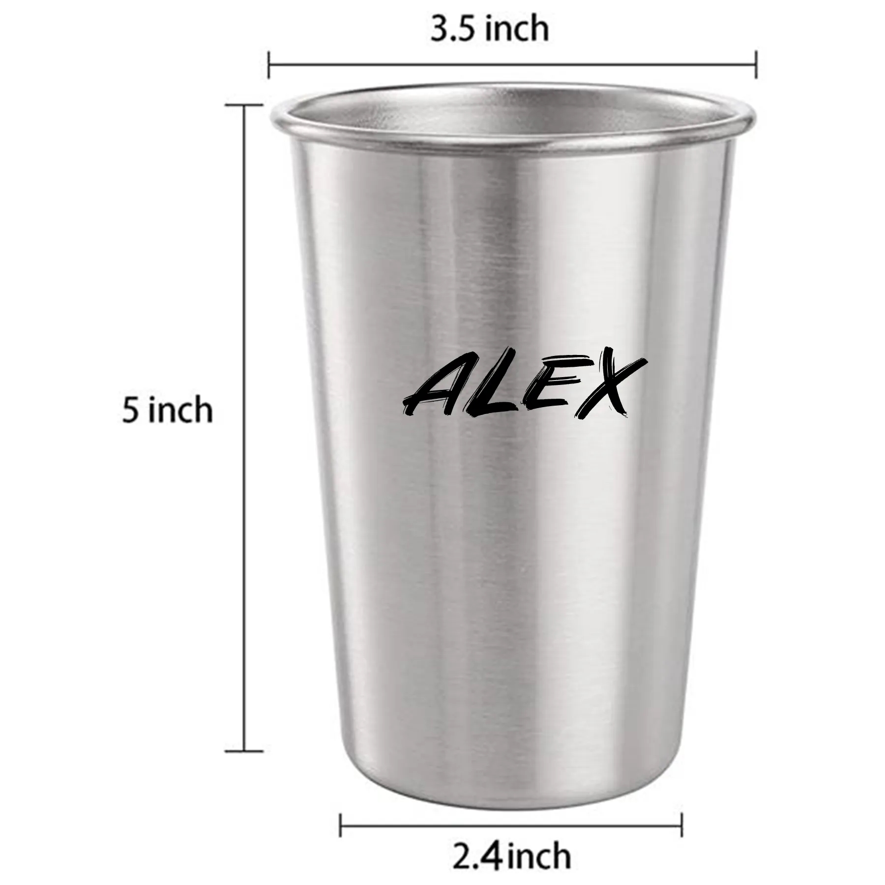 16 oz Single Wall Stainless Steel Cup MOQ100 1