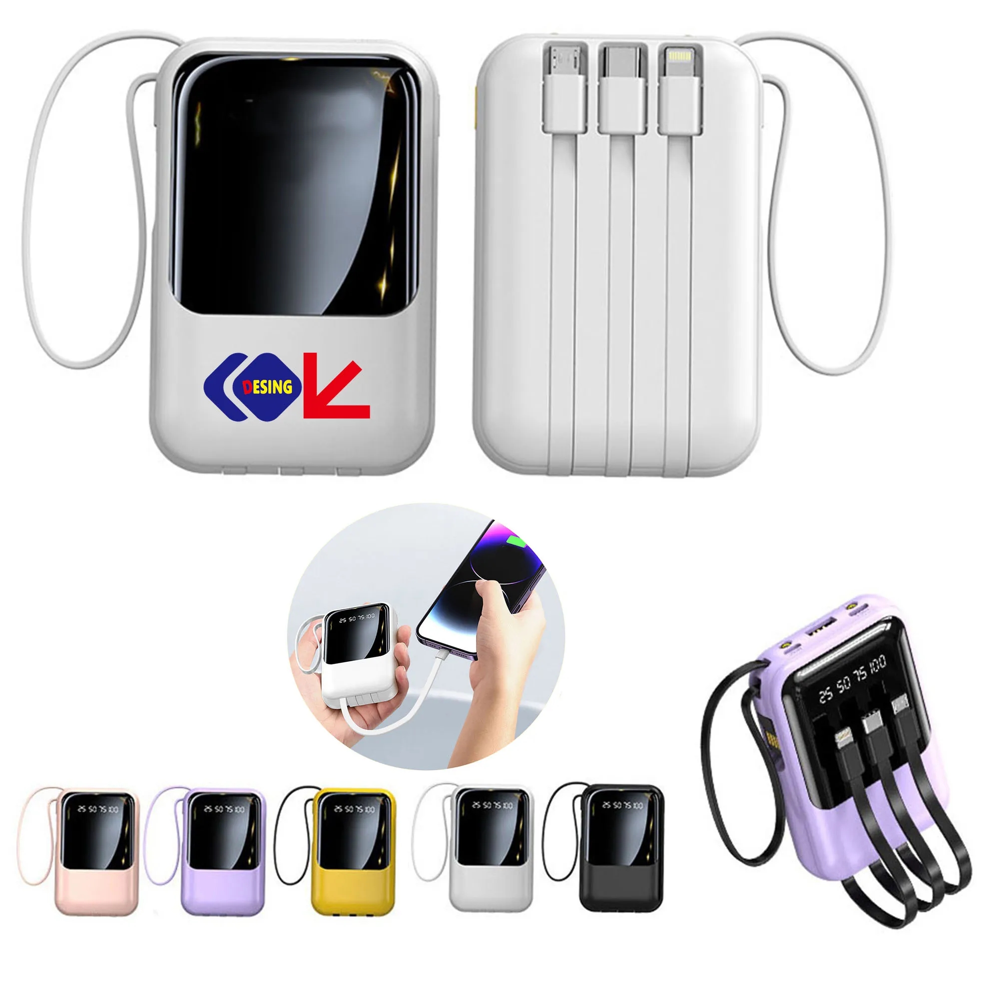 Fast Charging Built In Cables Power Bank 8