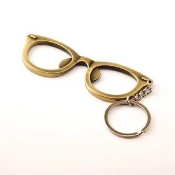 Glasses Shaped Metal Bottle Opener Key Chain 1