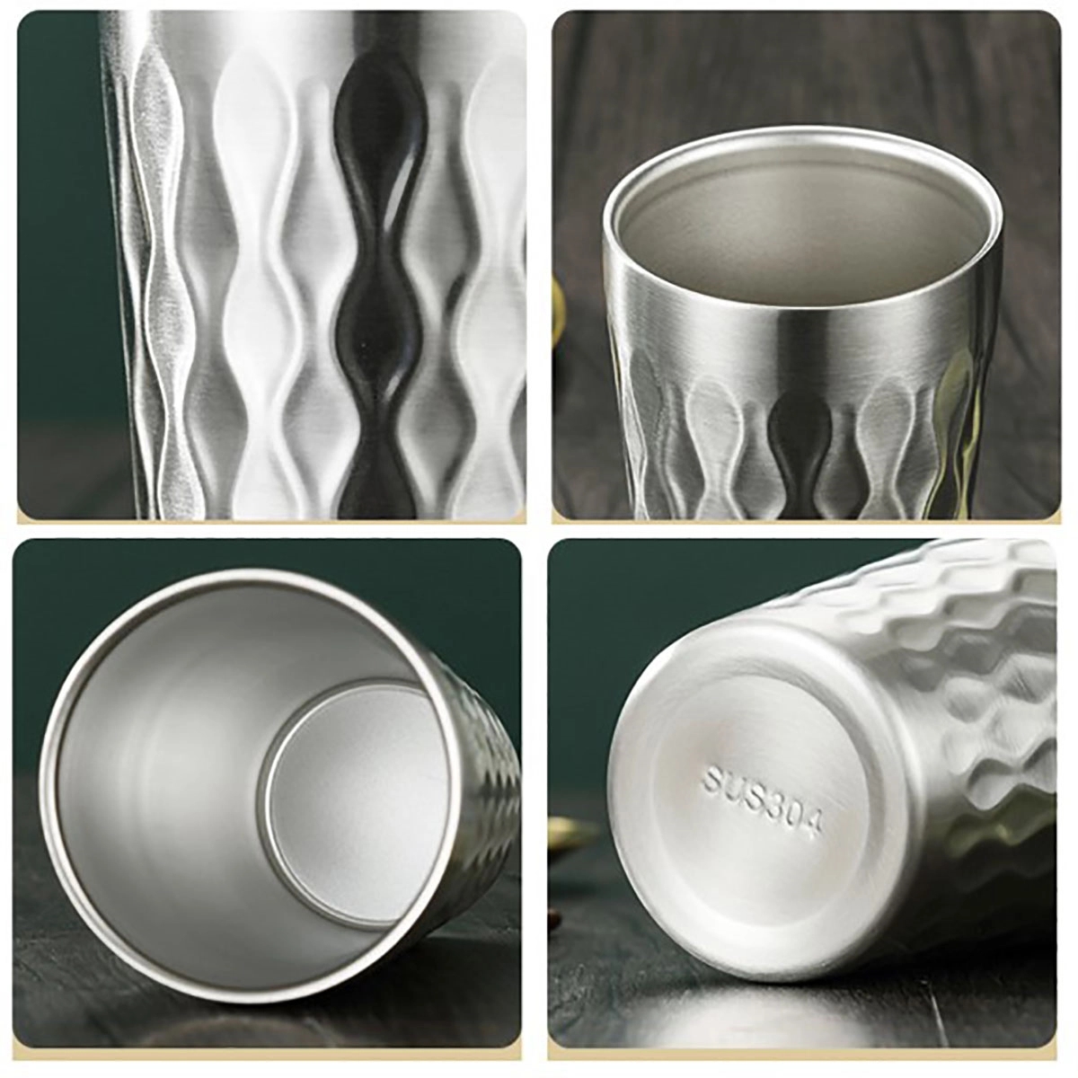 350Ml Stainless Steel Pint Cup Double Wall 3