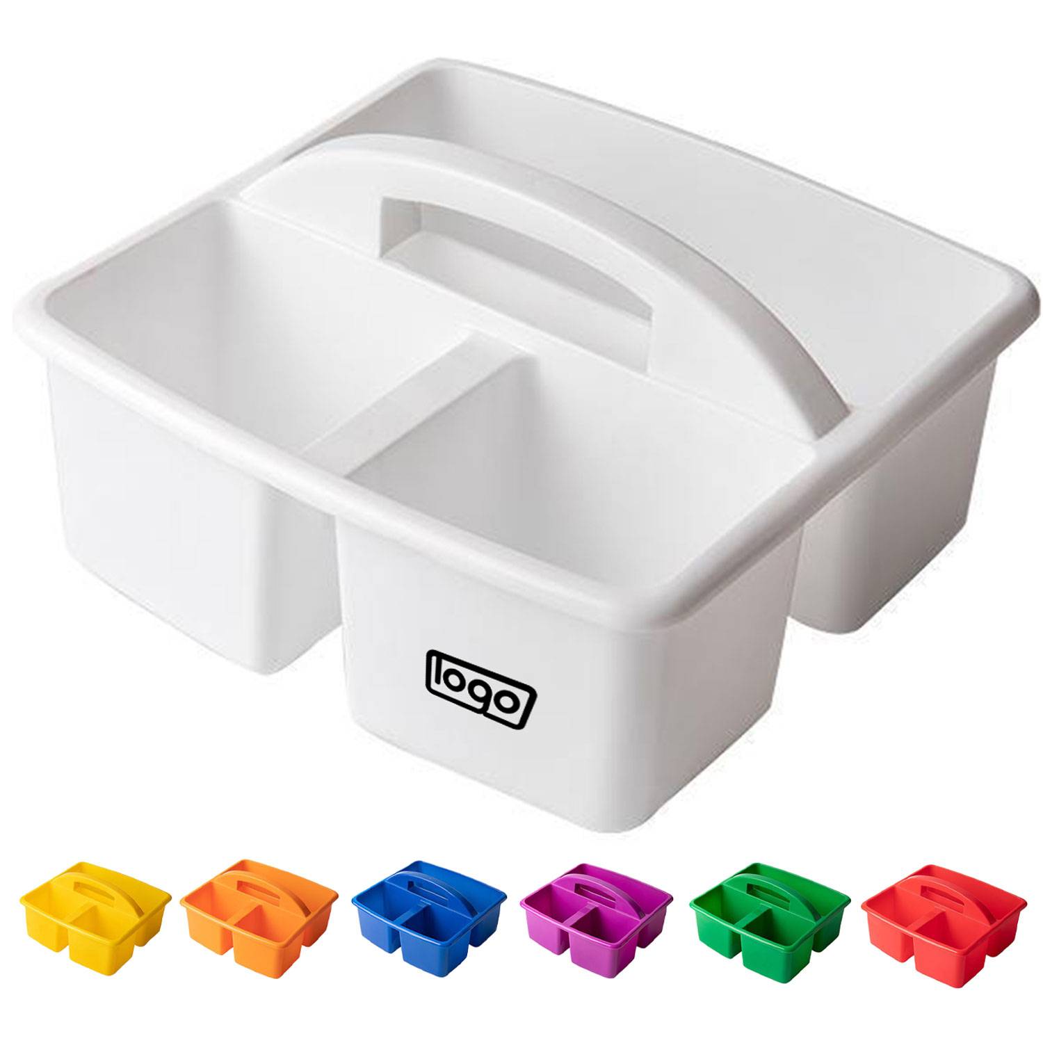 3 Compartment Plastic Storage Caddy with Handle 7