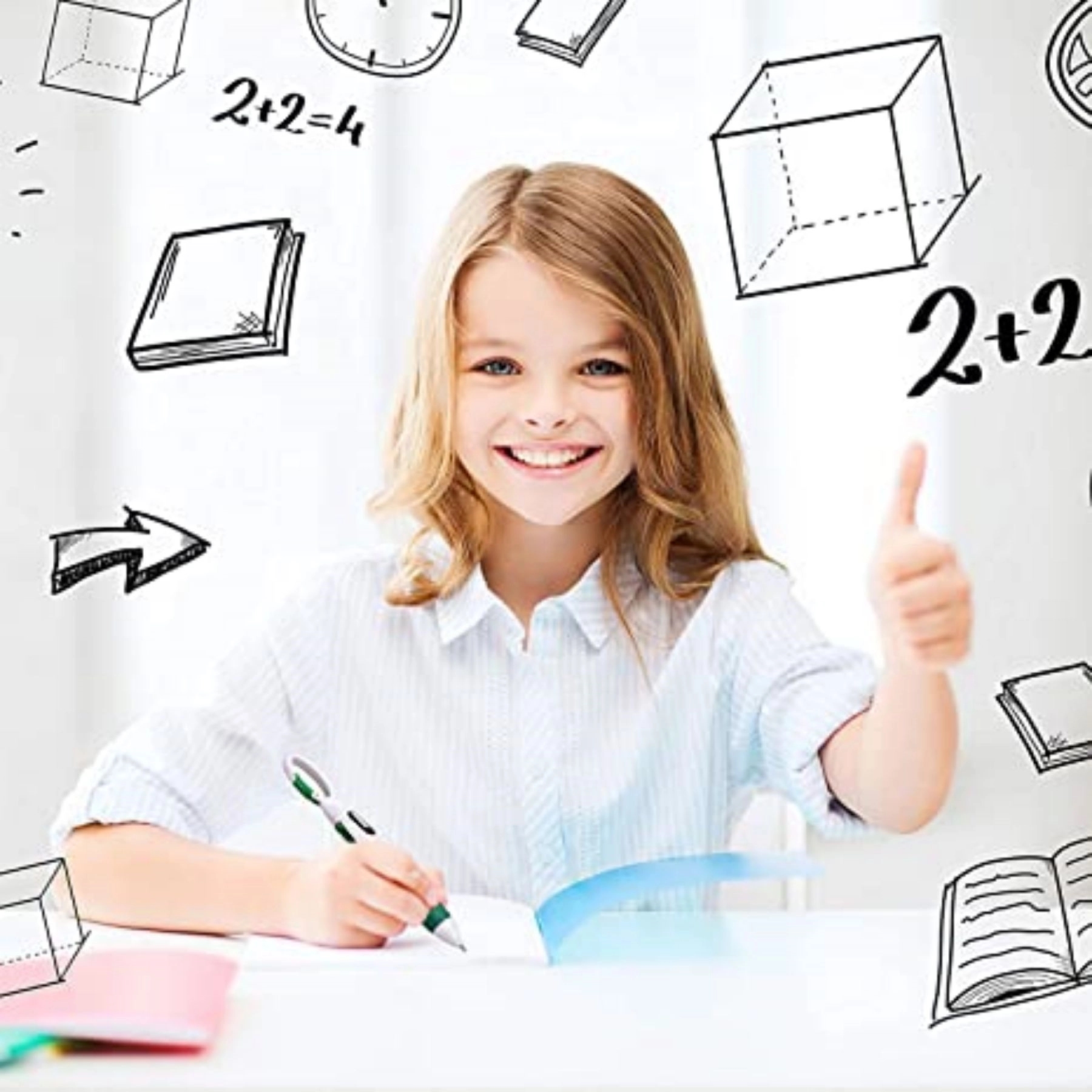 Multicolor Pen 4 Neon Color in Ballpoint with Buckle Clip 4