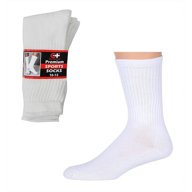 Kids' Crew Socks White 4-6 3 Pack 2