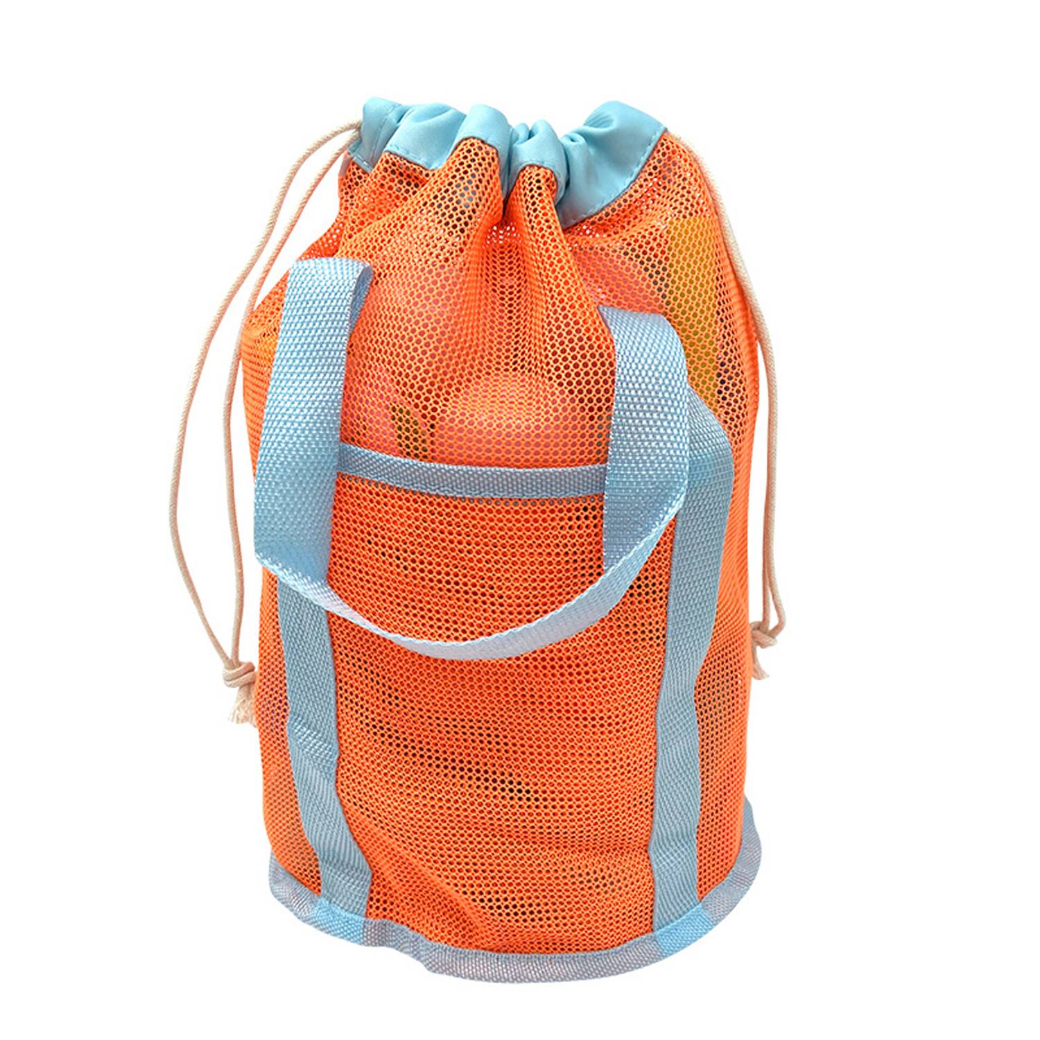 16L Polyester Mesh Beach Drawstring Bag 1